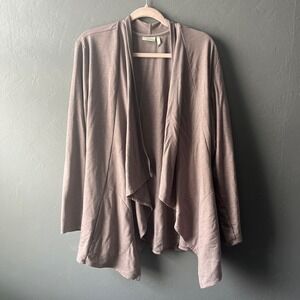 LOGO by Lori Goldstein Women's Cardigan - Taupe 3x